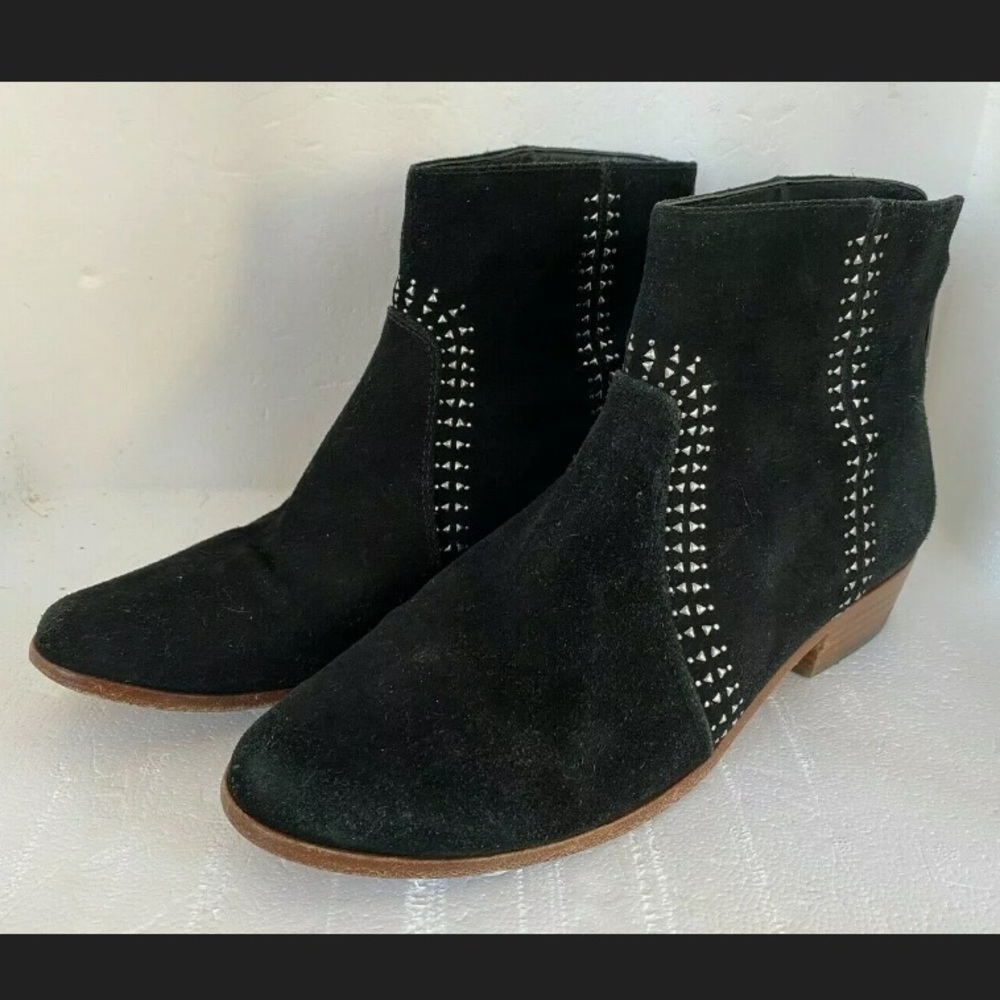 JOIE Lucy Studded Black Suede Ankle Boots 39/8.5